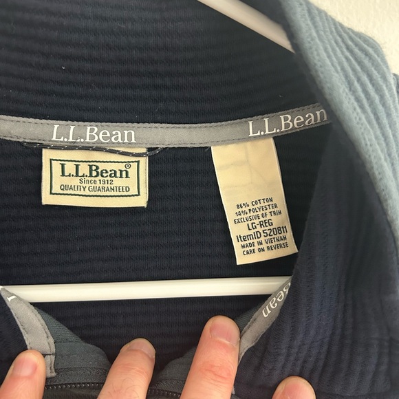L.L. Bean Men’s Lakewashed Double-Knit Quarter Zip Pullover Item ID 520811 NWOT - Picture 3 of 6